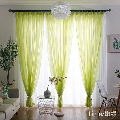 1side Romantic Home Decor Rose Voile Perspective Curtains Living Room Window Curtains Tulle Sheer Curtains only window screening