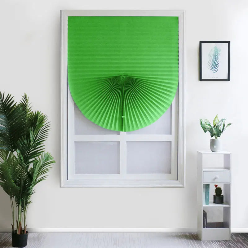 1Pc Half Shades Self-adhesive Windows Nonwoven Folding Curtain Bathroom Balcony Living Room Balcony Curtains Pleated Blinds