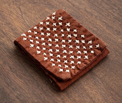 Handmade Cotton Linen Dishcloth Japanese Style Table Napkins Tea Ceremony Plant Staining Serving Tea Towel Accessories