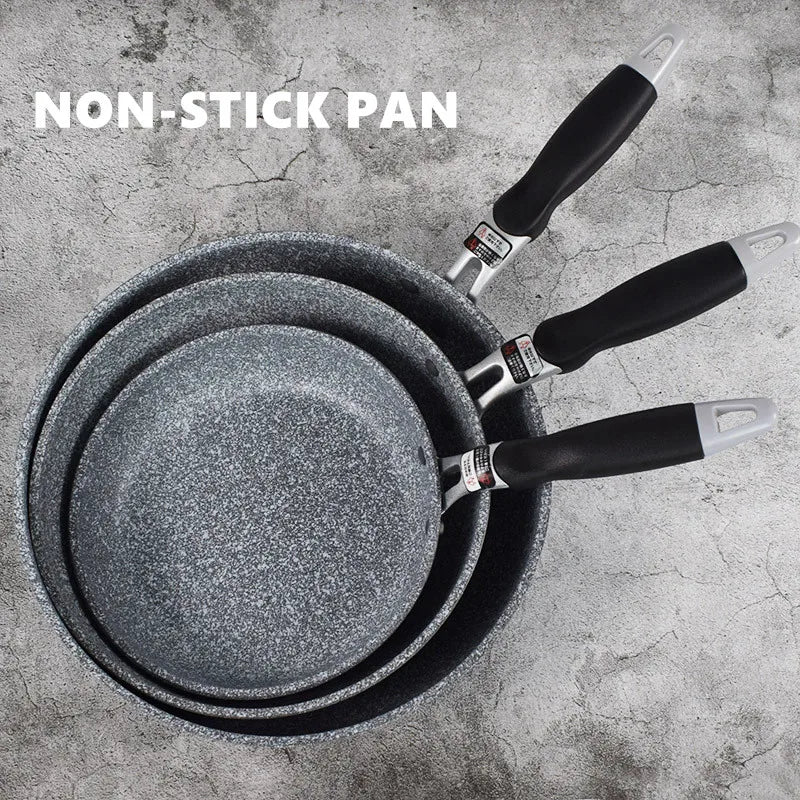 Anti-stick pan duurzame steen frituren wok pan home steak koekenpan pannenkoek gebakken inductie fornuis gasfornuis kookgerei ingesteld voor keuken