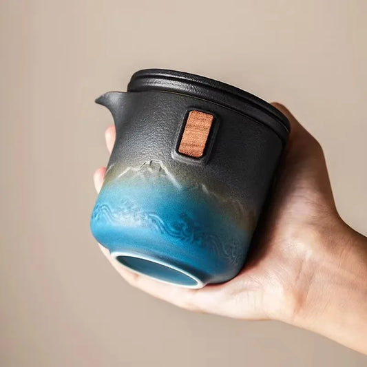 Ceramic Portable Kung Fu Tea-Making Sets Simple Modern Outdoor Travel Tea Sets Teapot Original and Funny Gifts Household Teaware