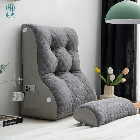 Lumbar Bedside Cushions Soft Back Rest Bed Cushion Wedge Pillow Lounger TV Reading Lumbar Cushion Decorative Pillows for Bed