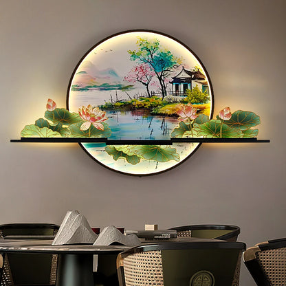 OUFULA Modern Picture Wall Light LED Chinese Creative Landscape Mural Lamp For Home Living Room Study Bedroom Decor