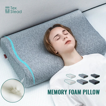 1pc Memory Foam Pillow For Sleeping, Ergonomic Contour Cervical Pillow, Neck Support Pillow For Bed
