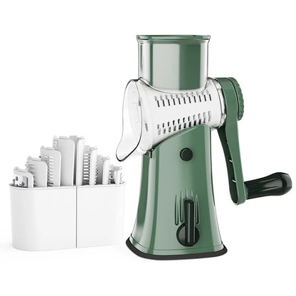 LMETJMA 5 in 1 Roterende Kaasrasp Shredder Keuken Mandoline Groente Julienne Snijmachine Wafelsnijder Moer Chopper JT247