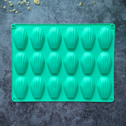 1pc 18 Cavity Madeleine Silicone Cake Mold Shell shaped Chocolate Cookie Biscuit Mould Handmade Silicone Bakeware Tools