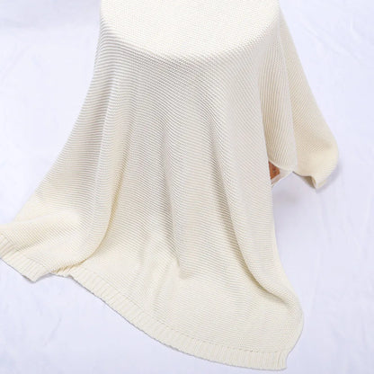 Personalized Kid Name Baby Blanket Embroidered New Born Baby Blanket Stroller Swaddles Breathable Cotton Knitted Blanket Bedding