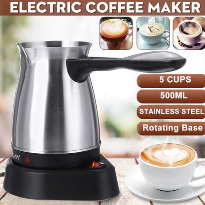 220V 5 Cup Electric Turkish Greek Coffee Maker Stainless Steel Machine Moka Pot 2023 New