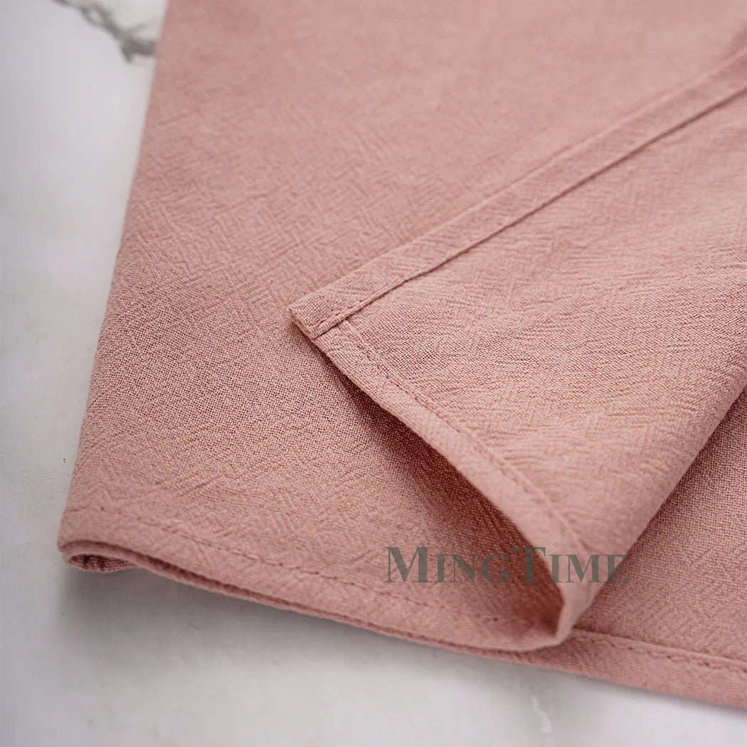 12pcs Napkins 40X40CM Plain Washed Cotton Tea Towel Dining Place Mats Wedding Party Christmas Linen Kitchen Cloths Table Decor