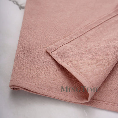 12pcs Napkins 40X40CM Plain Washed Cotton Tea Towel Dining Place Mats Wedding Party Christmas Linen Kitchen Cloths Table Decor