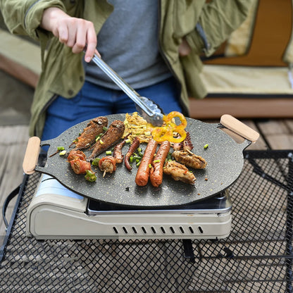 Solid Wood Pan Isolated Hande Heat Motestant 2st Portable BBQ Plate Handle för Cookware Sauce Pan Sautering Grilling Pan