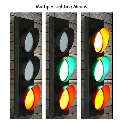 Traffic Light Wall Lamp LED with Remote Control 3-Color Adjustable Signal Lamps Bar Living Room Restaurant Decoration Llighting