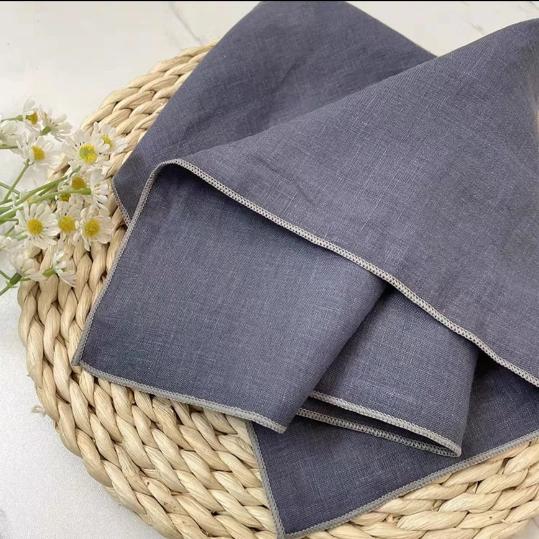 4PCS Pure Linen 100% Napkins Cloths Reusable 40x40cm Soft Comfortable Fabric Kitchen Accessories for Wedding Birthday Parties