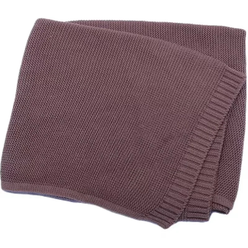 Personalized Kid Name Baby Blanket Embroidered New Born Baby Blanket Stroller Swaddles Breathable Cotton Knitted Blanket Bedding