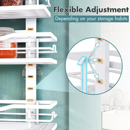 9-Tier Over The Door Organizer with Adjustable Basket，Metal Hanging Pantry Organizers and Storage for Kitchen, Back of Door