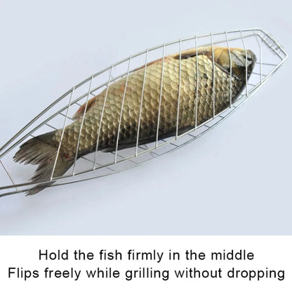 Outdoor Roasting Fish Grilling Basket Vegetable with Folding Handle Stainless Steel Nonstick Barbecue Tool Portable Burger Mesh