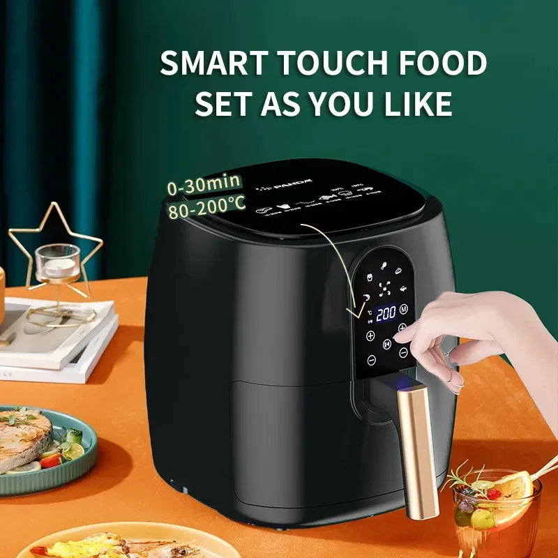 4,5 L 6L Smart Electric Air Fryer grande capacité Ménage automatique Mélange à 360 ° à l'écran tactile LED Fryer sans huile