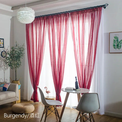 1side Romantic Home Decor Rose Voile Perspective Curtains Living Room Window Curtains Tulle Sheer Curtains only window screening