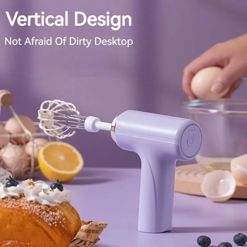 1pc Wireless Electric Food Mixer Portable 3 Speeds Egg Beater Baking Dough Cake Cream Milk Frothers Kitchen Tools