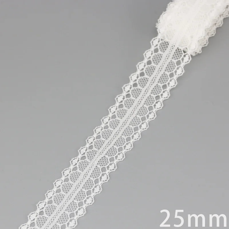 (5 yards/roll) white Lace ribbon fabric Webbing Decoration Lovely gift packing polyester Material