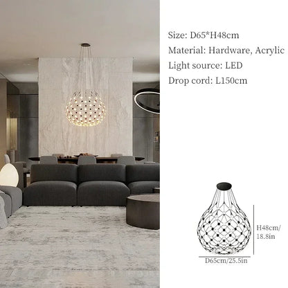 Nordic Creative Living Room Ceiling Light Personalized Designer Villa Duplex Simple Postmodern Dining Room Bedroom Pendant Light