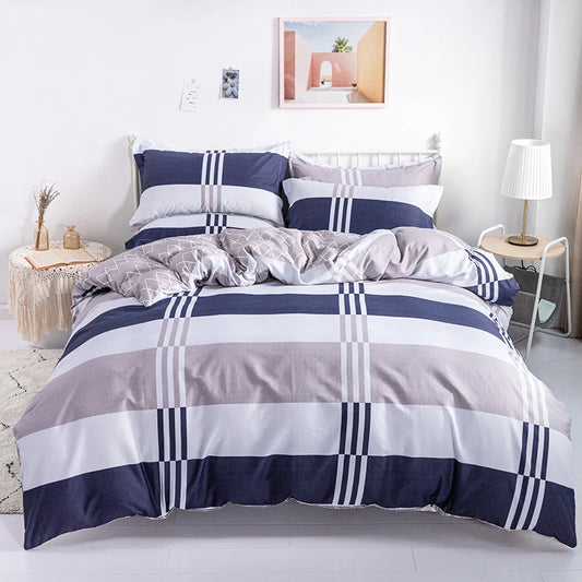 3pc 100% Cotton copripiumino set di stampa a strisce 1% Coperchio piumino 2pc Pillowcase in cotone per pelle da letto per pelle morbida