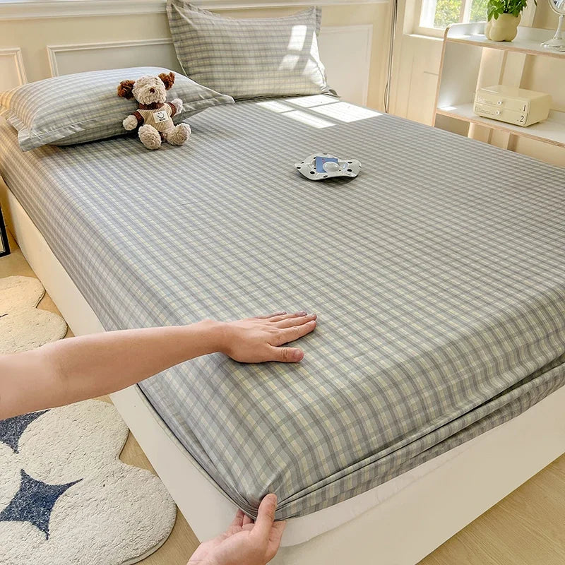 New Fitted Sheet with Elastic Bands Non Slip Adjustable Mattress Cover for Double King Queen Bed 150x200 180x200 220x200cm