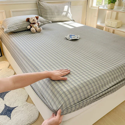 New Fitted Sheet with Elastic Bands Non Slip Adjustable Mattress Cover for Double King Queen Bed 150x200 180x200 220x200cm
