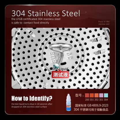 GEDO Foldable and Detachable Steaming Plate 277mm Diameter Steamer with Drainage Holes Easily Clean Chinese Breakfast Cookware