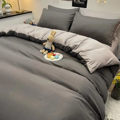 Bonenjoy 1 pc housse de couette  Dark Gray Color Duvet Cover Double Size funda nordica cama 150 Queen/King Size Bed Cover