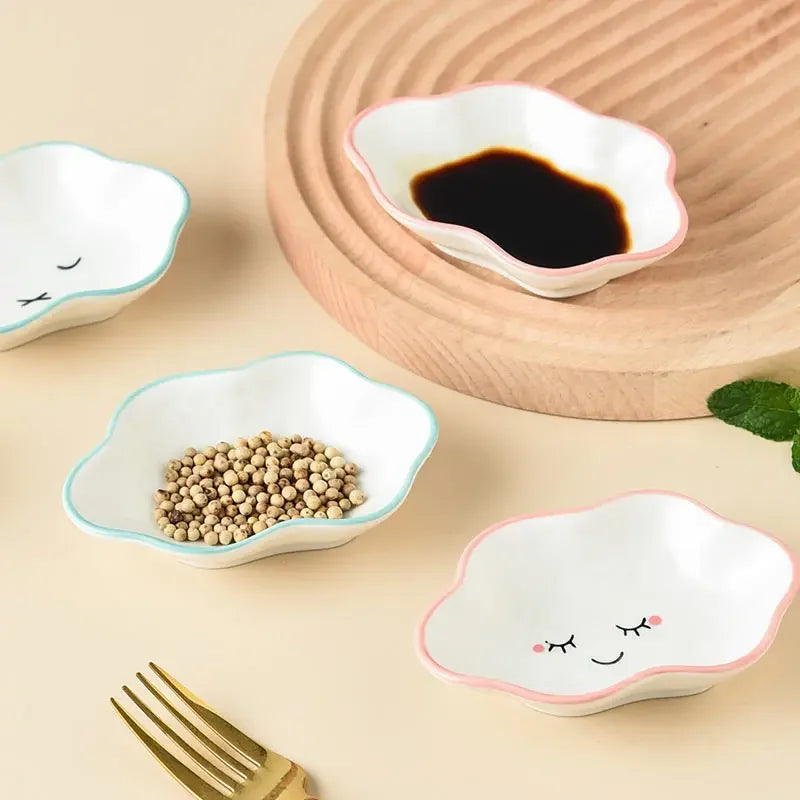 Ceramică Nori drăguți Nori cu scufundare pentru vase caldă pentru mâncăruri cu mâncăruri de salată pentru bucătărie pentru bucătărie soia de soia șarpe de desert farfurie