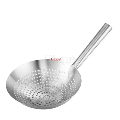 Mare mare mare grosime de plasă din oțel inoxidabil Colander wok din lemn mâner de lemn de bucătărie ulei de bucătărie cu fir de zi Sifter bucătărie gătit