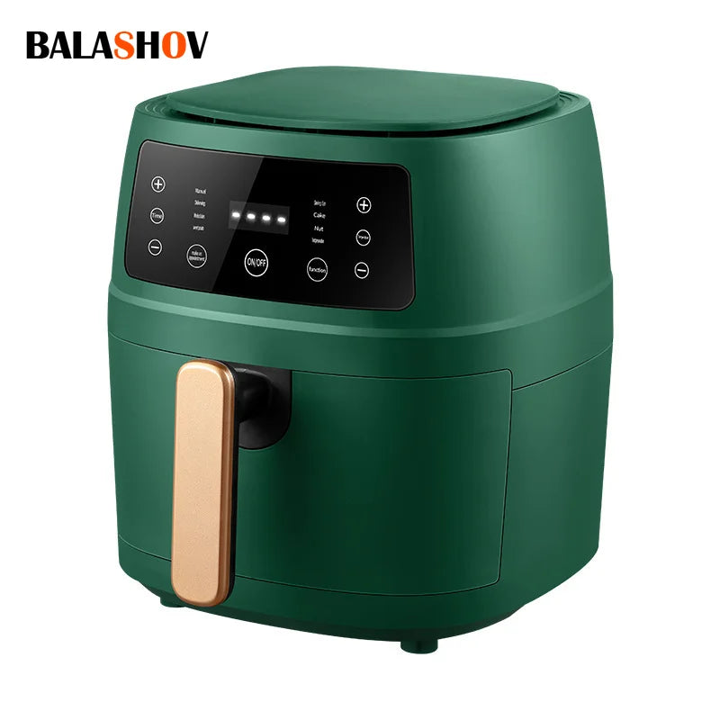 5L Smart Electric Air Fryers Automatic Household 360°Baking LED Touchscreen Air Fryer Without Oil Free Smokeless EU Plug