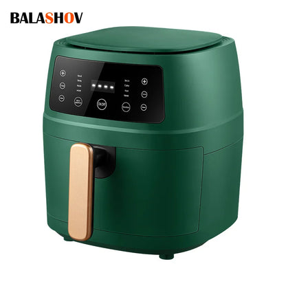 5L Smart Electric Air Fryers Automatic Household 360°Baking LED Touchscreen Air Fryer Without Oil Free Smokeless EU Plug