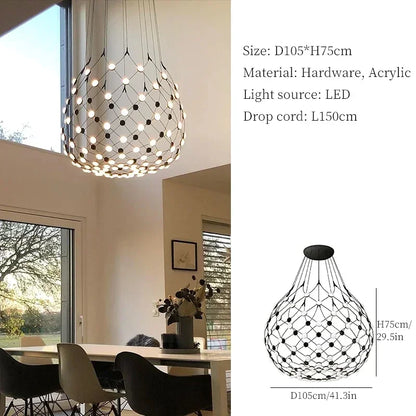 Nordic Creative Living Room Ceiling Light Personalized Designer Villa Duplex Simple Postmodern Dining Room Bedroom Pendant Light