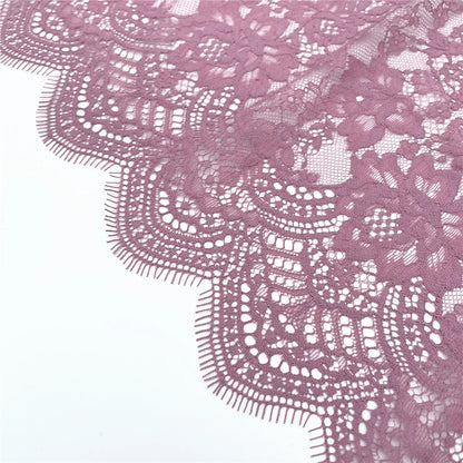 3y/lot Width 24.50cm Purple Eyelash Lace Trim Non-Elastic For Clothing Accessory Dress Sewing Applique Costume Lace Fabric