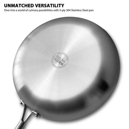 304 Stainless Steel Frying Pan NonStick Pan Fried Steak Pot Uncoated Kitchen Cookware For Gas Stove and Induction Cooker