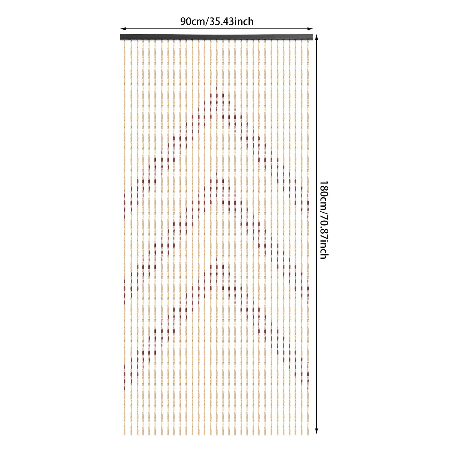 31 Wooden Bamboo Bead Hanging Door Lintels, Bedroom, Living Room And Other Privacy Decoration Curtains