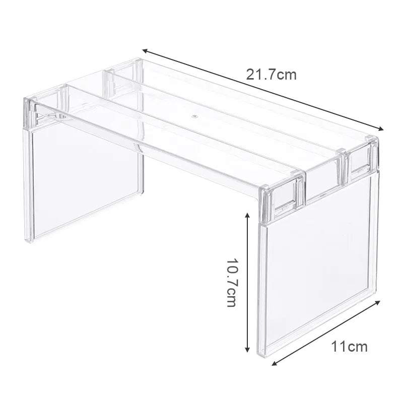 Frigo-Organisateuren Späichere Rack Frigo Layer Separator Regaler transparent Desktop Lea Spuerkëscht Accessoiren