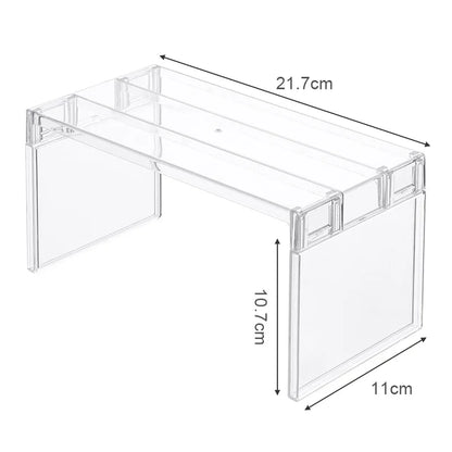 Frigo-Organisateuren Späichere Rack Frigo Layer Separator Regaler transparent Desktop Lea Spuerkëscht Accessoiren