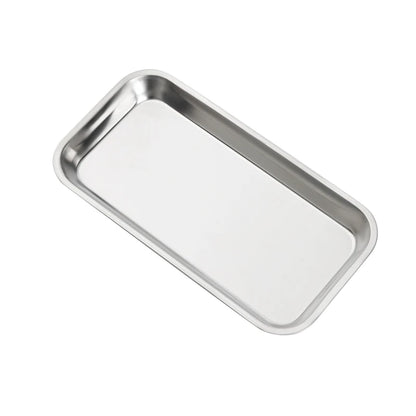 Stainless Steel Square Storage Tray Dental Medical Tools Kitchen  Nail Tattoo   Device Supplies  Dish