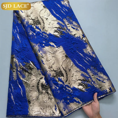 SJD LACA French African Brocade Lace Fabrics 2024 High Quality Nigerian Jacquard Damask Lace For Sewing Women Party Dresses 4023
