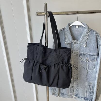 1 Piece Large Capacity Tote Bag fashion Shoulder Canvas Bag Work Commuting Bucket Bag