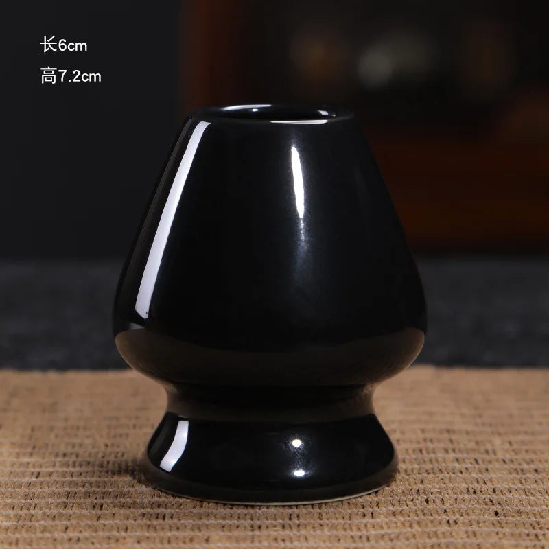Japanese Matcha Whisk Holder Ceramic Green Tea Bowl Chasen Stand for Living Room Kitchen Dining Room Tea Ceremony Accessories