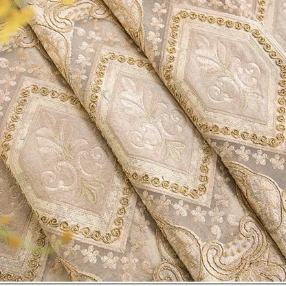 European Chenille Embroidery Luxury Curtains for Living Room Bedroom Villa Window Blackout Elegant Set Custom Valance DecorTulle