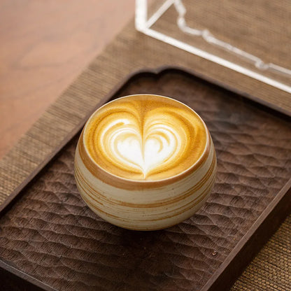 Vintage Espresso Cup with Niche Design Japanese Retro Rough Pottery Handmade Wabi Sabi Cup Ceramic Afternoon Tea Cup