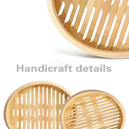 Bambusdamper Fish Rice Vegetable Snack Basket Set Kitchen Cooking Tools Cage eller Cage Cover Cooking Kokekar matlaging