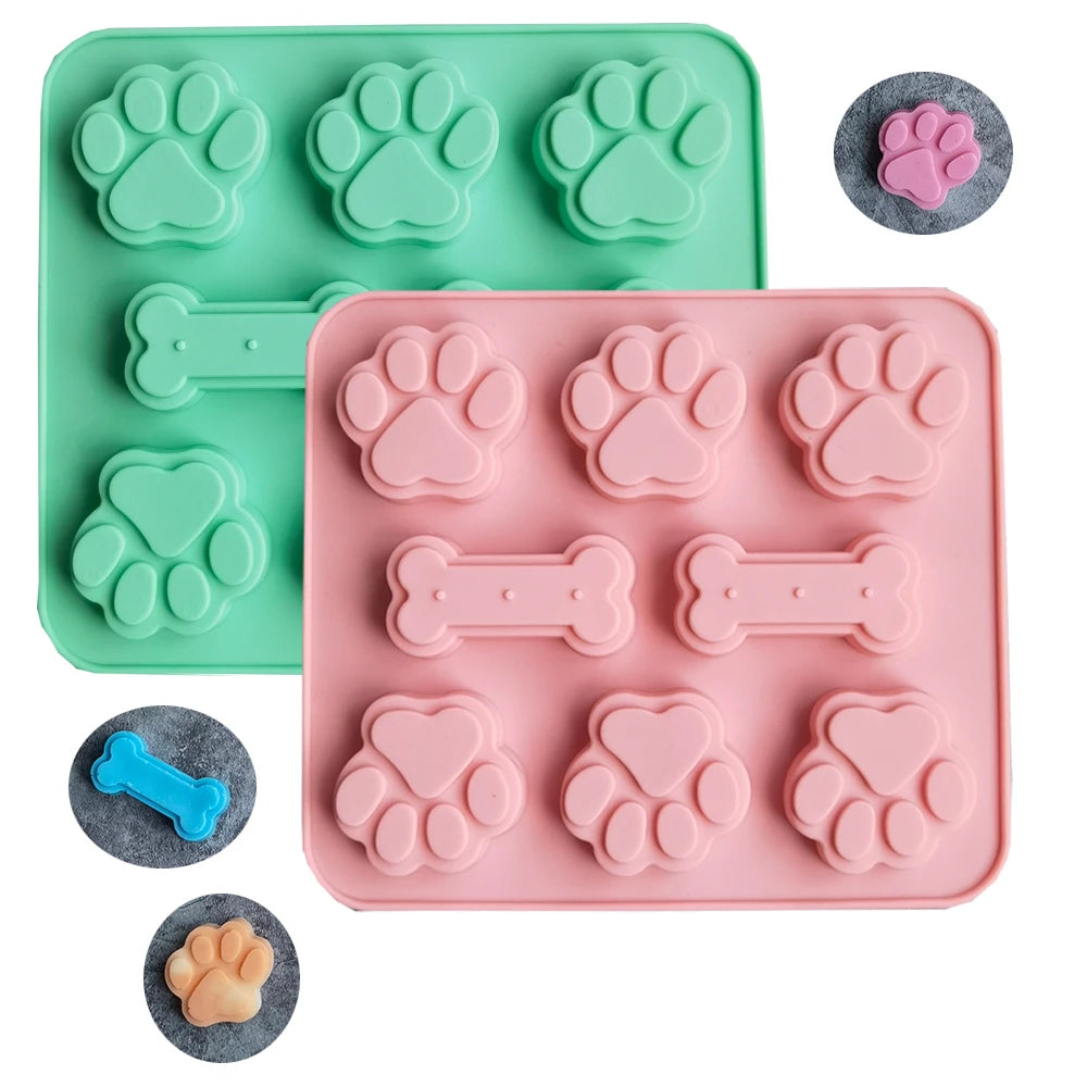 6 Holes Cat Claw Bone Chocolate Candy Silicone Mold DIY Pudding Dessert Mold Cake Decoration Insert Kitchen Baking Tools