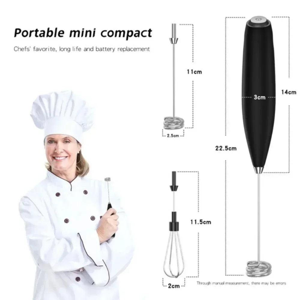 Handheld Electric Mini Milk Frother Whisk for Coffee Latte Cappuccino Kitchen Household Tools Barista Essential Accessories