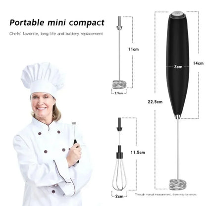 Handheld Electric Mini Milk Frother Whisk for Coffee Latte Cappuccino Kitchen Household Tools Barista Essential Accessories